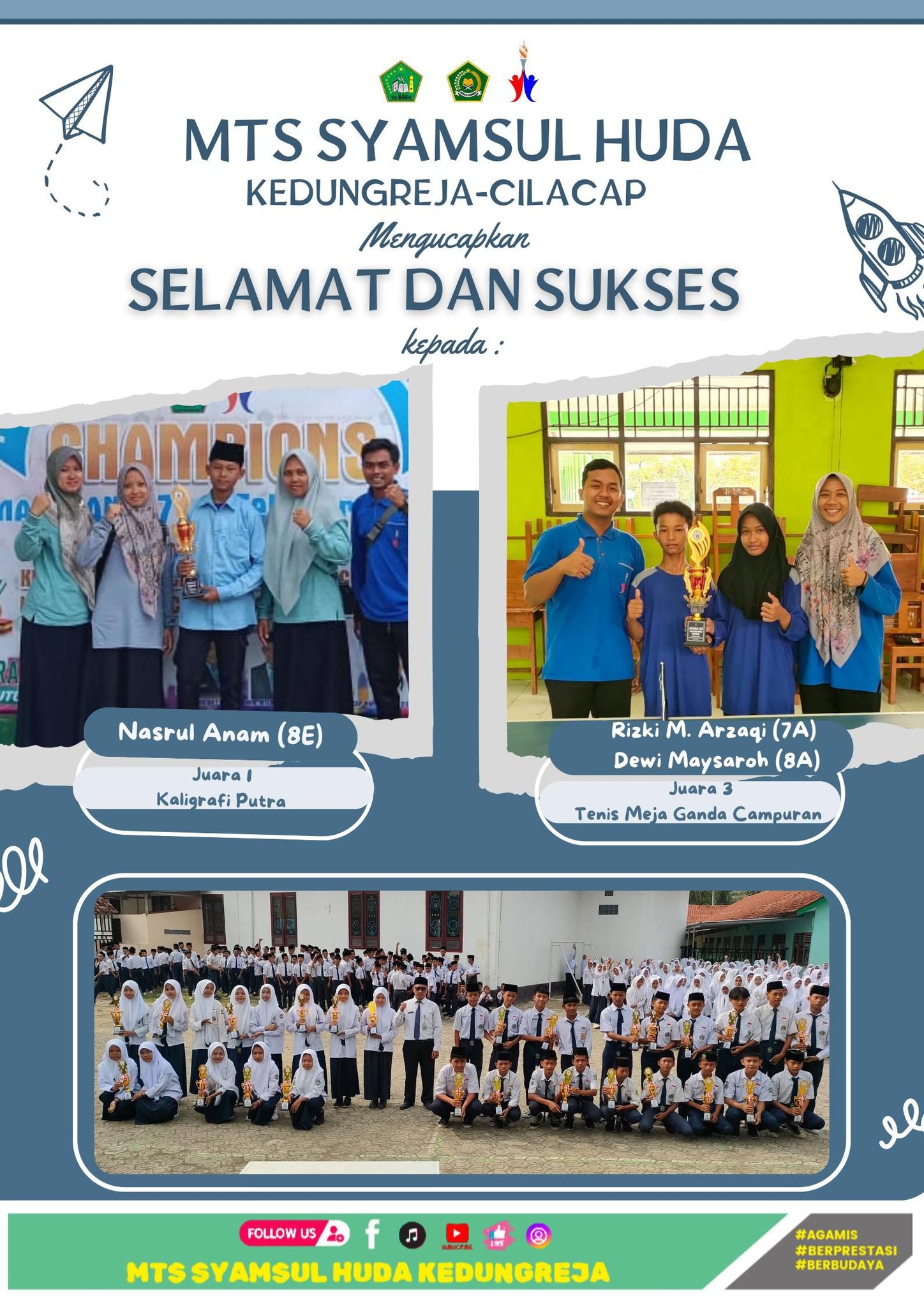 Siswa Mts Syamsul Huda Kedungreja Berjaya Di Aksioma Kabupaten Cilacap!